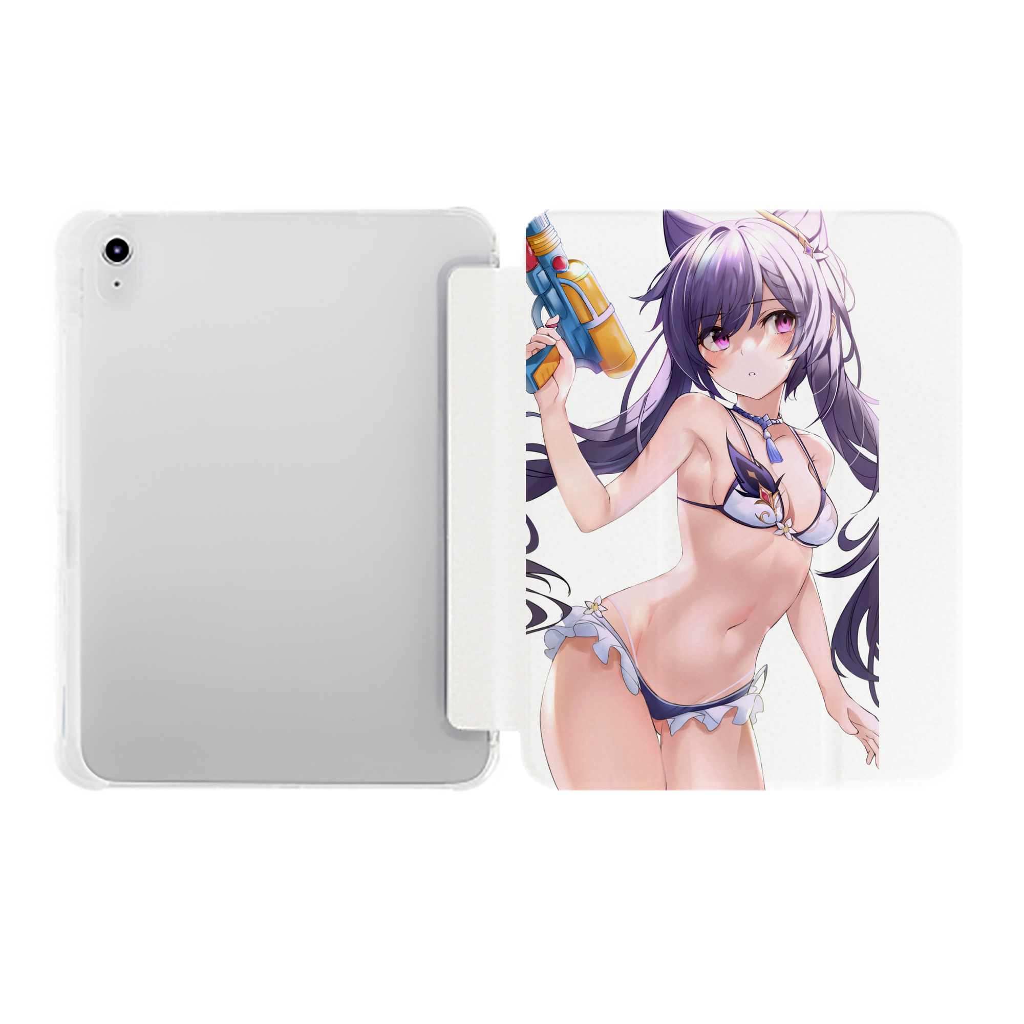 げんし神 刻晴 こくせい genshin Kokusei IPad ケース ペン収納付き 三つ折りスタンド PUレザー×シリコン 対応機種9.5/10.5/10.9インチ